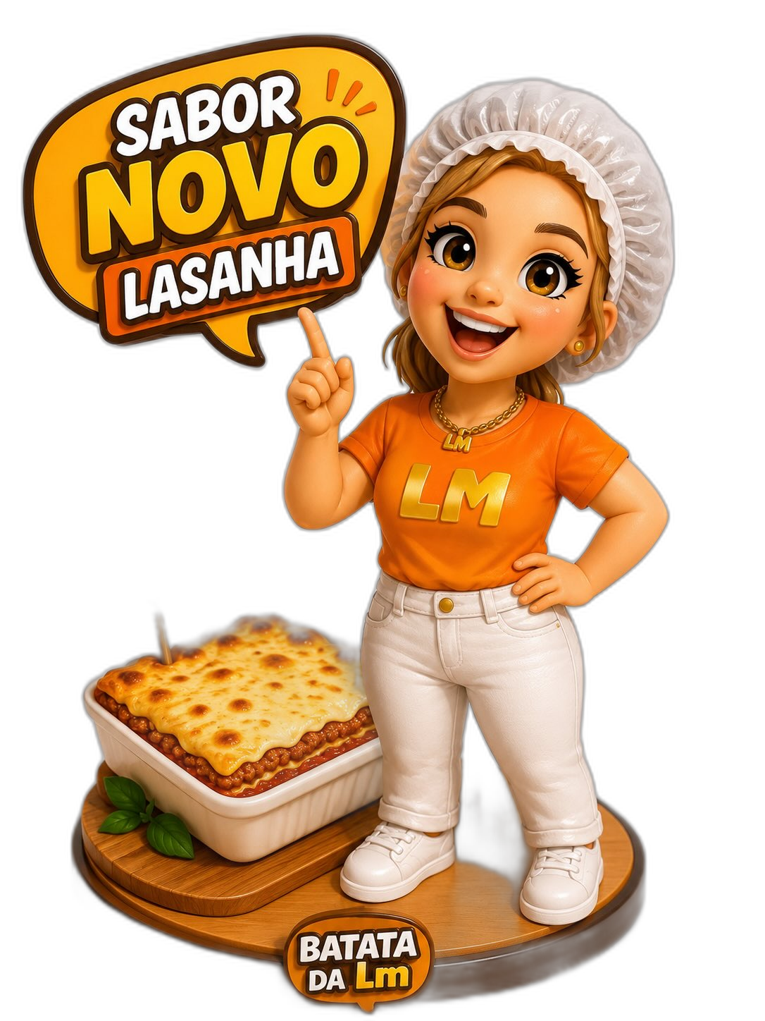 Ilustração da Batata da LM anunciando o novo sabor lasanha